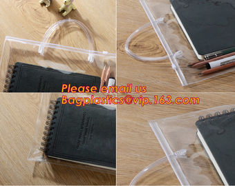 Simple clear Plastic PVC A4 file bag with zipper, pvc Zip lockk file bag, Custom PP A4 File Bag Document Bag Plastic Zippe