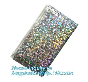 Poly Bubble Mailer with Zip on Top Glitter Make Up Bags,Metallic Glossier Pink Cosmetic Packing Zip lockk Bubble Pouch Sli