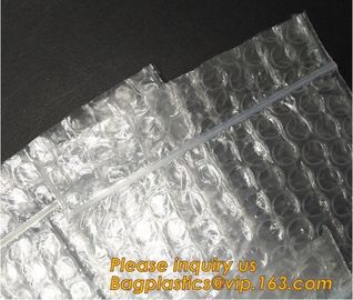 Reclosable Reusable Packing Bubblemetallic glossy holographic cosmetic packing Zip lockk bubble pouch slider zipper bubble