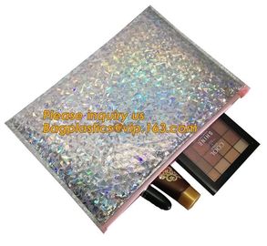Zip lockk Bubble Bag Zipper Padded Bag with LOGO for Cosmetic,custom colorful metallic bubble zipper bag Packaging Cosmeti
