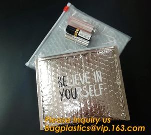Factory Price Clear Bubble Zipper Bags, Pink Resealable Bubble Bag with Slider Zipper Printed Slider Padded Bag/Silver Z