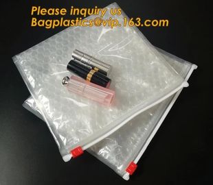 Factory Price Clear Bubble Zipper Bags, Pink Resealable Bubble Bag with Slider Zipper Printed Slider Padded Bag/Silver Z