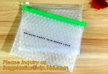 Cosmetic Slider Zip lockk Bubble Bags Bubble Slide Pouch,Zip lockk esd bubble bag bubble packaging wrap cosmetic pouch slide