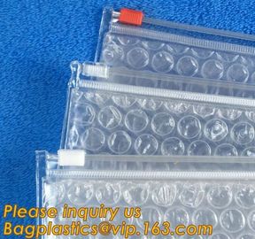 Cosmetic Slider Zip lockk Bubble Bags Bubble Slide Pouch,Zip lockk esd bubble bag bubble packaging wrap cosmetic pouch slide