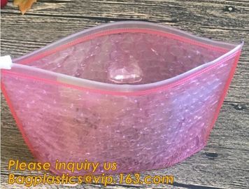 Holographic Zipper Slider Zip Lock Bubble Bag,Cosmetic Zipper Bag/Rose Gold Slider Bubble Bag with Logo,Slider Bubble Zi