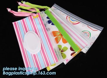 Reusable travel and portable baby wet wipe refill case dispenser, custom high quality reusable EVA wet wipe bag, contain