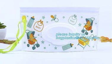 Travel wipes case reusable wet wipe bag travel wipes dispenser wipe, eco-friendly lovely baby wet wipe bag, wipes pouch