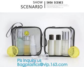 transparent pvc easy take away travel use toothbrush bag, printed zipper PVC Travel Bag For Toothbrush, travel pvc toile