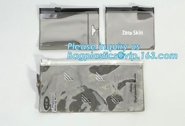 Frosted Poly Vinyl Zip lockk Slider Closure Clothes Packaging Bag, slider zipper PVC bag clear vinyl cosmetic bag, File Ba