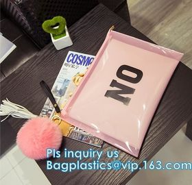 Custom Printed Slider Pe Zip Lock Clothing Bags With Logo, frosted plastic pvc zip lock document bag, Standup Cosmetic P