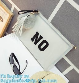 clear printed pvc files zip packing bag, slider reclosable poly bag, resealable slider Zip lockk eva plastic promotion bag