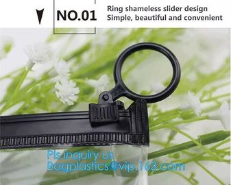 top zipper slider clear packing PVC Bag, Custom Printed Clothes Packaging Suited Frosted PVC/EVA Vinyl Slider Top Zipper
