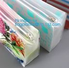 Zip lock frosted plastic slider PVC zipper packing bag for underwear / clothing / cosmetic, slider bag makeup zipper bag