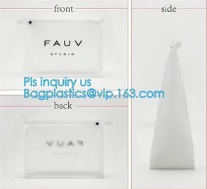 vinyl travel cosmetic bag, Frosted Slider Zipper PVC Bag for Clothes Packaging, PVC/EVA vinyl slider top zipper bag for