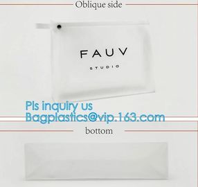 vinyl travel cosmetic bag, Frosted Slider Zipper PVC Bag for Clothes Packaging, PVC/EVA vinyl slider top zipper bag for