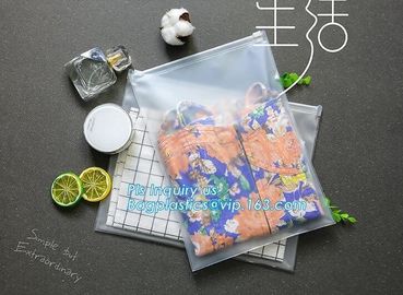 costomize slider Zip lockk pvc travel cosmetic bag, slider zipper bag with printing for clothes, Swimwear toiletry PVC Vin