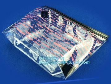 swimwear PVC vinyl Bag with slider zipper, Cosmetic Pouch good quality with zipper packing bag, slider button pvc transp