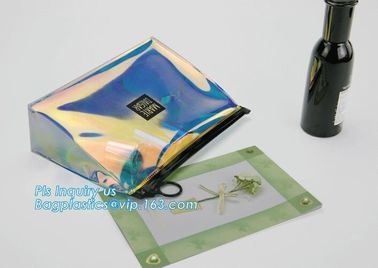 Standup Cosmetic PVC Bag With Slider, swimwear PVC vinyl Bag with slider zipper, Bag With Zipper /Cosmetic Zipper Bag Wh