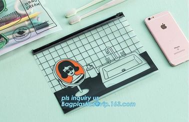 PVC slider bag plastic zipper bag vinyl cosmetic bag, Clothes Packaging Suited Frosted bags, PVC/EVA Vinyl Slider Top Zi