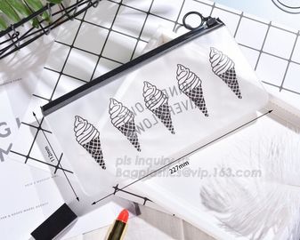 PVC slider bag plastic zipper bag vinyl cosmetic bag, Clothes Packaging Suited Frosted bags, PVC/EVA Vinyl Slider Top Zi