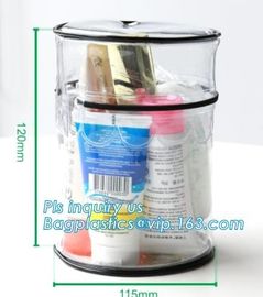 barrel Shaped Travel Cosmetic Bag, Barrel cosmetic Bag travel wash bag with zipper, Travel Cosmetic Bag with Inner Mirro