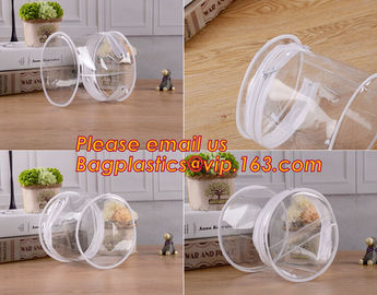 clear cylinder circular promotional storage pvc zipper closure cosmetic bags, barrel bags, cylinder packing vacuum cup p