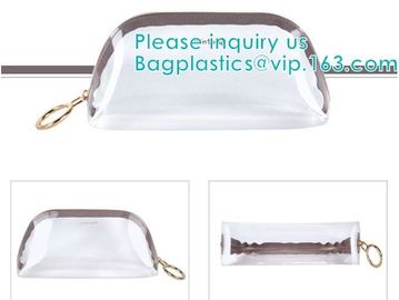 cylinder zip PVC tube bag with hang hook for storage underwear portable PVC makeup bags, Plastic Tube Cylindrical PVC pa