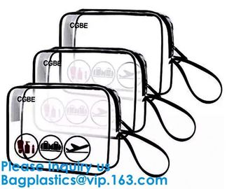 Hot 3pcs Clear Cosmetic Toiletry PVC Travel Wash Mak,Organizer Purse Necessary Mesh Cosmetic Bag Women Make Up Bag Makeu