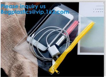 Custom Logo PVC Vinyl Clear Zipper Slider Pouch Transparent Soft Bikini Cosmetic EVA Material Zip lockk Bag
