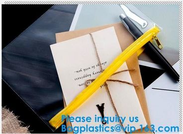 Custom Logo PVC Vinyl Clear Zipper Slider Pouch Transparent Soft Bikini Cosmetic EVA Material Zip lockk Bag