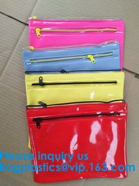 Custom Made Clear Plastic Vinyl Pvc A4 File Bag With Slider Zip lockk,Vinyl PVC Bags With Slider Zipper, BAGEASE, BAGPLAST