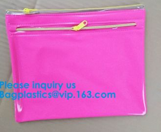 Custom Made Clear Plastic Vinyl Pvc A4 File Bag With Slider Zip lockk,Vinyl PVC Bags With Slider Zipper, BAGEASE, BAGPLAST