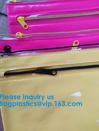 Custom Made Clear Plastic Vinyl Pvc A4 File Bag With Slider Zip lockk,Vinyl PVC Bags With Slider Zipper, BAGEASE, BAGPLAST
