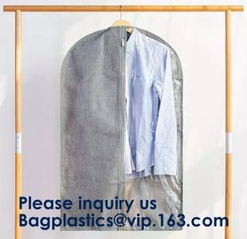 Vinyl Garment Suit Bag With Pocket,Printed Zipper Garment Clothing Fodable Bag,Side Zipper Clothes Cover Travel Storage