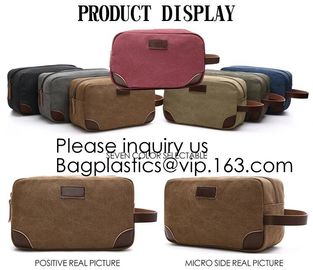 Natural Hemp Branded Cosmetic Bags,Custom Genuine Leather Travel Cosmetic Bag for Men,Bagease, Bagplastics, package
