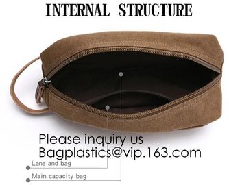 Natural Hemp Branded Cosmetic Bags,Custom Genuine Leather Travel Cosmetic Bag for Men,Bagease, Bagplastics, package