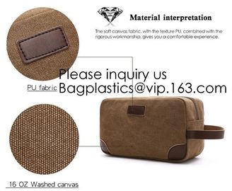 Natural Hemp Branded Cosmetic Bags,Custom Genuine Leather Travel Cosmetic Bag for Men,Bagease, Bagplastics, package