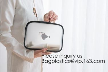 Eco Friendly PVC Zipper Cosmetic Pouch Clear Toiletry Bag, Stand Up Packaging Zip Lock Cosmetic Bag Pouch, bagease