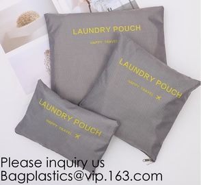 6pcs Travel Clothing Mesh Pouch Laundry Bag Travel Organizer Clothing packs Handle,metal zipper customize logo print mak