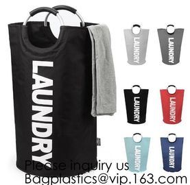Fabric Anti-Mold Plastic Board Extra-Large Size Laundry Hamper With Laundry Bag,600D Oxford White Easycare Double Bag La