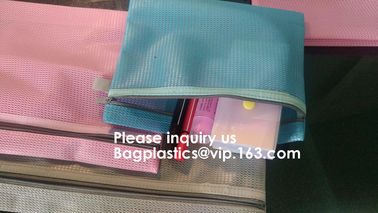 Custom Logo Size Toiletry Storage File Nylon Mesh Zipper Bag,Document mesh Bag Zip File Bag for Cosmetics Offices Suppli