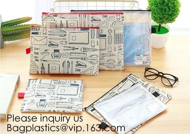 Fashion nylon oxford 600D zipper pencil stationery organizer bags,A4 Zipper Lock Office Stationery File Bag, BAGEASE