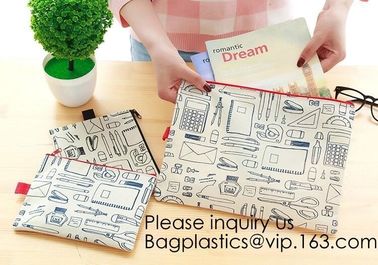 Fashion nylon oxford 600D zipper pencil stationery organizer bags,A4 Zipper Lock Office Stationery File Bag, BAGEASE