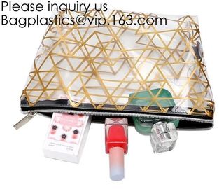 Fashion Lady Beautiful Transparent Eco Friendly EVA Cosmetic bag,PVC Zipper Cosmetic Makeup Tote Bags, bagease, bagplast