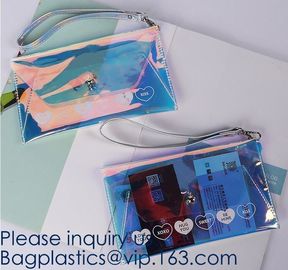 New Design Custom Logo Transparent Waterproof PVC EVA Travel Cosmetic Bag Clear Portable Zipper Pouch, bagease, bagplast