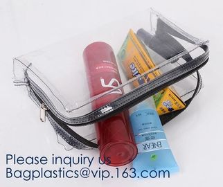 Promotional EVA cosmetic pouch bag with a rubber handle,eco friendly transparent BSCI women EVA cosmetic bag, bagease