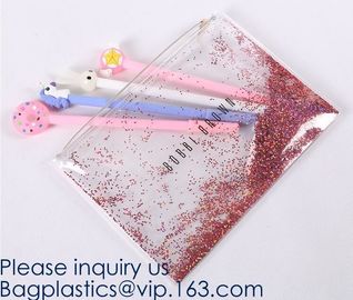 Custom Logo Glitter Cosmetic Makeup Eva Clear Pouch / Pouches,Smiggle Pencil Case With Glitter,Tissue Bag CD Case Docume