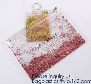 Custom Logo Glitter Cosmetic Makeup Eva Clear Pouch / Pouches,Smiggle Pencil Case With Glitter,Tissue Bag CD Case Docume