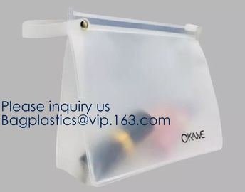 Fashion Travelling Heat-Sealed Clear EVA Cosmetic Bag With Yellow Snap Button And Rubber Handle Pouch By L'Oreal, Sedex