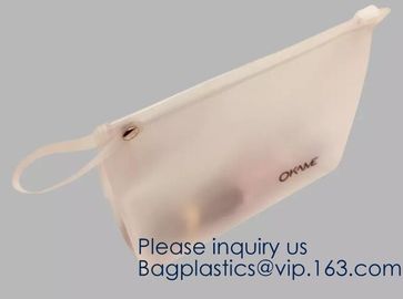 Fashion Travelling Heat-Sealed Clear EVA Cosmetic Bag With Yellow Snap Button And Rubber Handle Pouch By L'Oreal, Sedex
